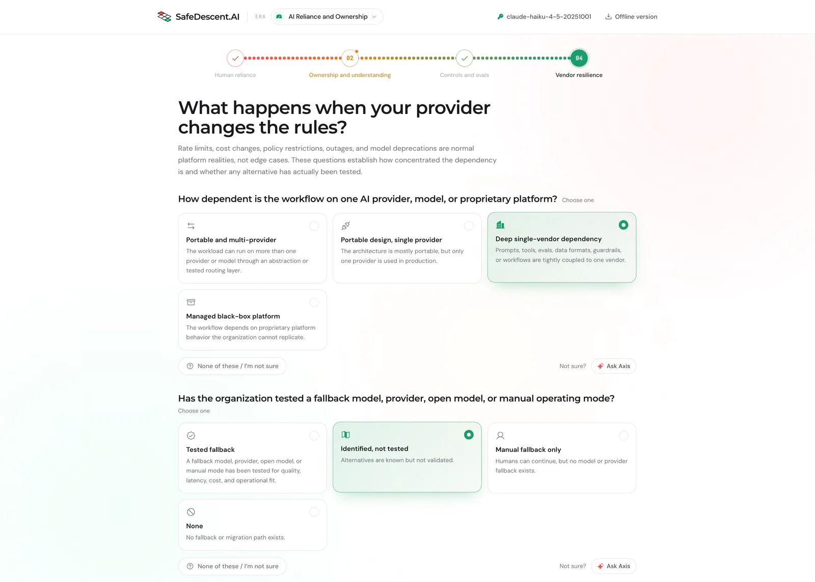 ERA: vendor dependency question, what happens when your provider changes the rules