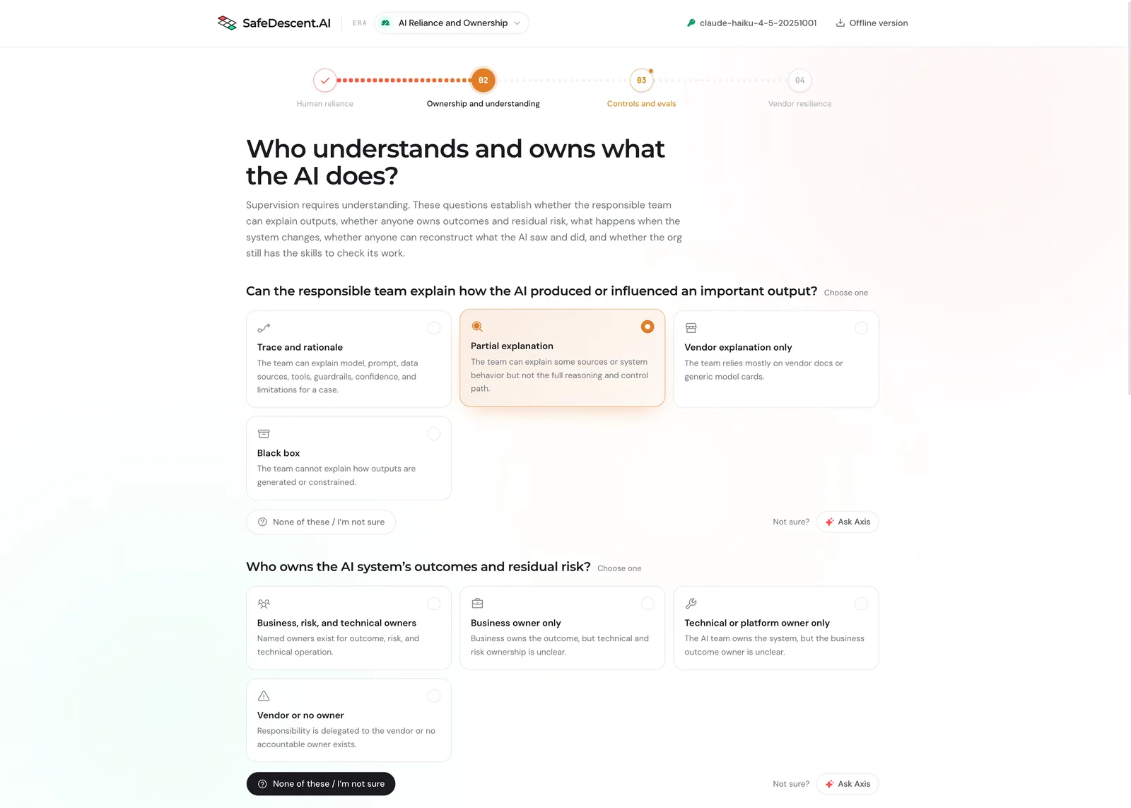 ERA question: who understands and owns what the AI does?